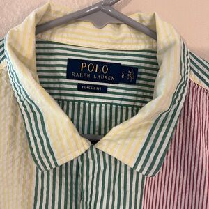 Polo by Ralph Lauren Classic Fit Block Stripe Shirt | Large